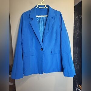 Chic Women's Blue Blazer,  Plus Size 3X